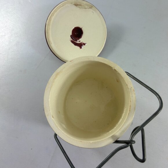 Vintage Wisconsin Pioneer Cheese Crock Metal Bail Storage Canister Pottery READ - Picture 8 of 9